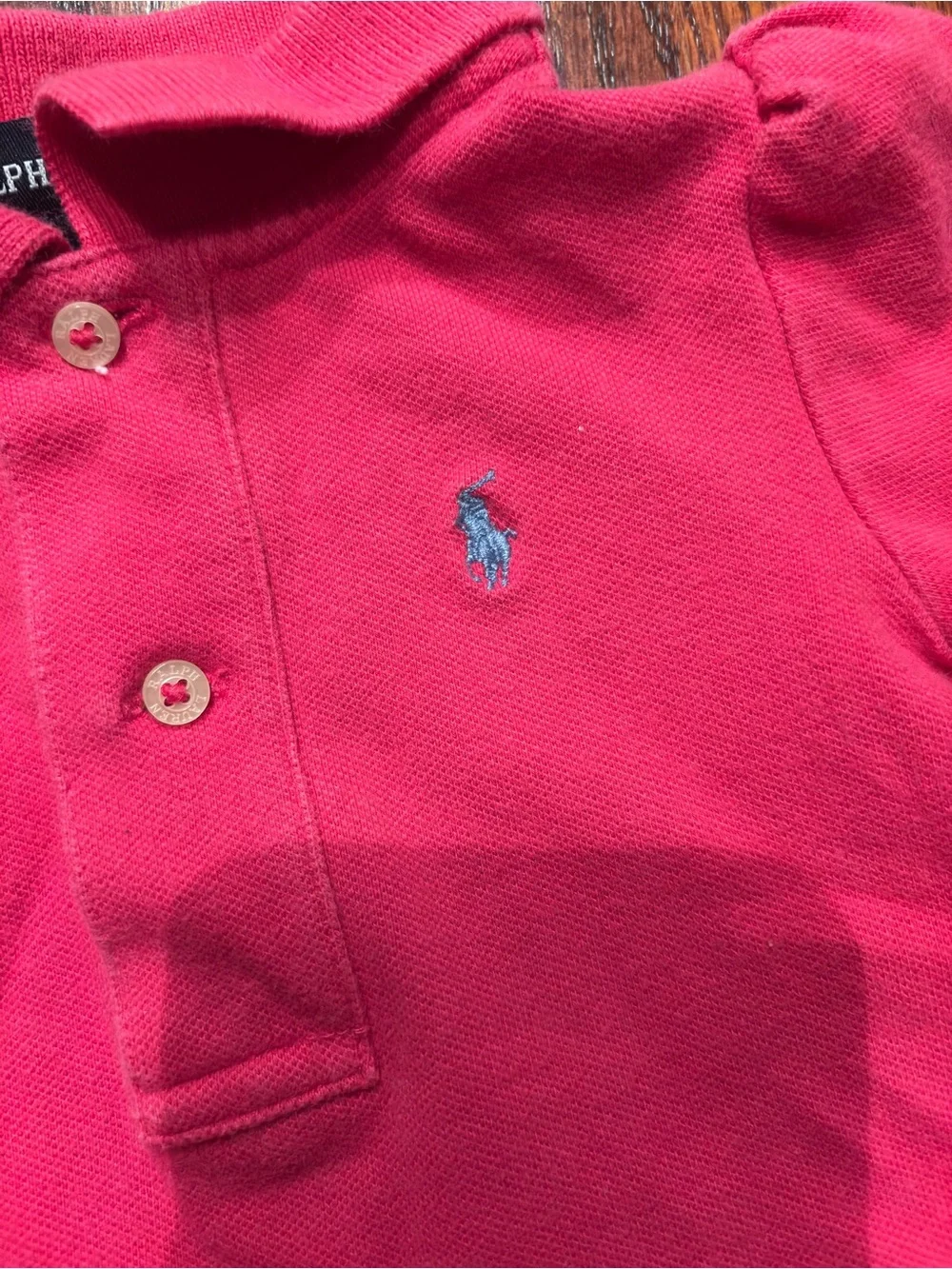Ralph Lauren Baby Girl Hot Pink Long-Sleeve Polo Dress